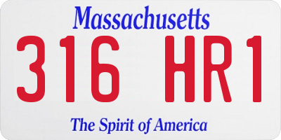 MA license plate 316HR1