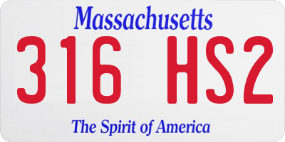 MA license plate 316HS2