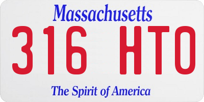 MA license plate 316HT0