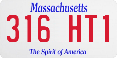 MA license plate 316HT1