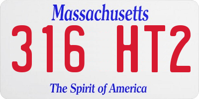 MA license plate 316HT2