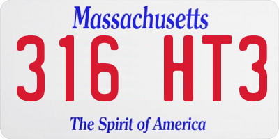 MA license plate 316HT3