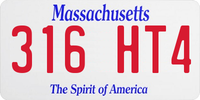 MA license plate 316HT4