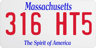 MA license plate 316HT5