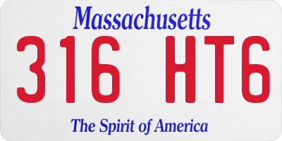 MA license plate 316HT6