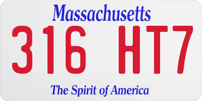 MA license plate 316HT7