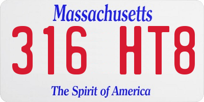 MA license plate 316HT8