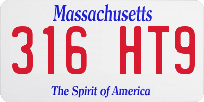 MA license plate 316HT9