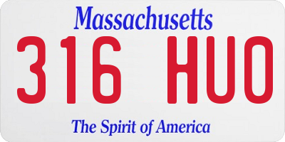 MA license plate 316HU0