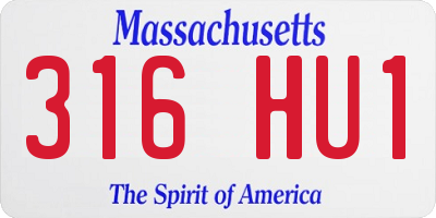 MA license plate 316HU1