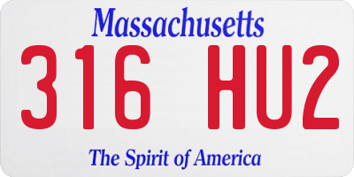 MA license plate 316HU2