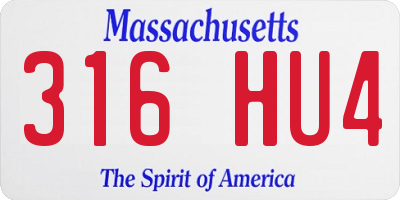 MA license plate 316HU4