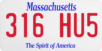 MA license plate 316HU5