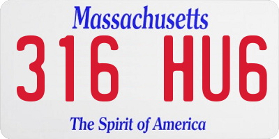 MA license plate 316HU6