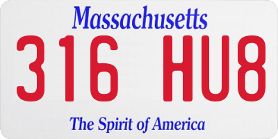 MA license plate 316HU8