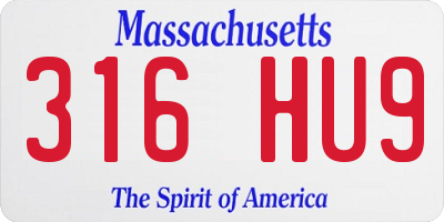 MA license plate 316HU9