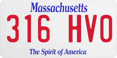 MA license plate 316HV0