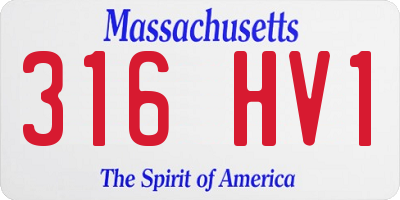 MA license plate 316HV1