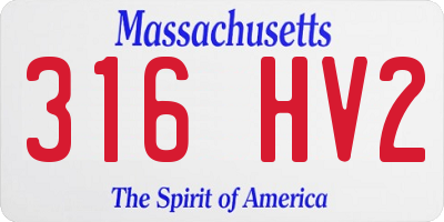 MA license plate 316HV2