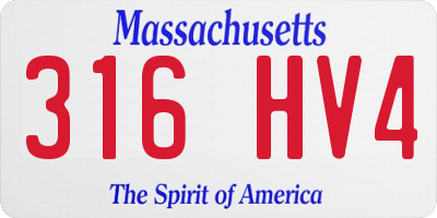 MA license plate 316HV4