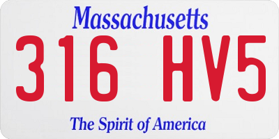 MA license plate 316HV5
