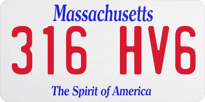 MA license plate 316HV6