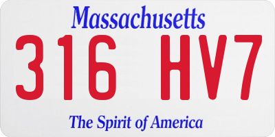 MA license plate 316HV7