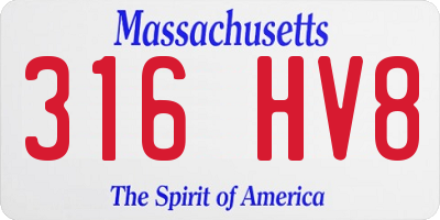 MA license plate 316HV8