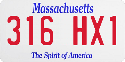 MA license plate 316HX1