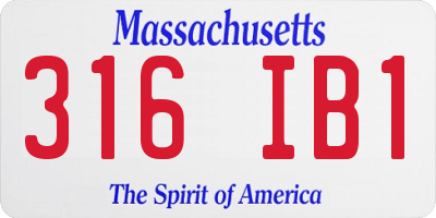 MA license plate 316IB1