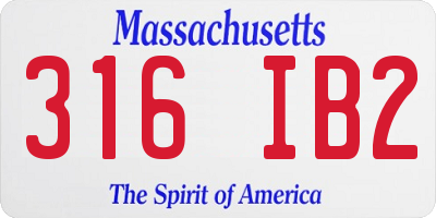 MA license plate 316IB2