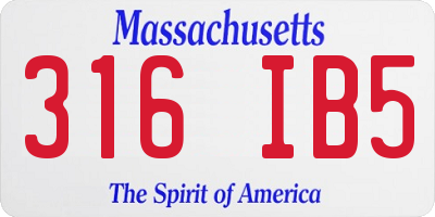 MA license plate 316IB5