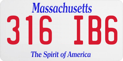 MA license plate 316IB6