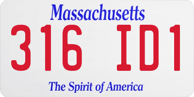 MA license plate 316ID1