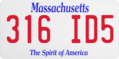 MA license plate 316ID5