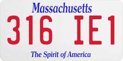 MA license plate 316IE1