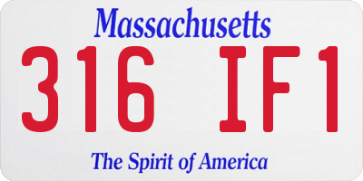 MA license plate 316IF1