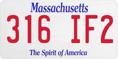 MA license plate 316IF2