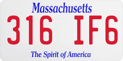 MA license plate 316IF6