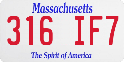 MA license plate 316IF7