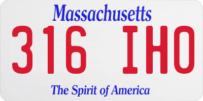MA license plate 316IH0