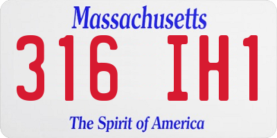 MA license plate 316IH1
