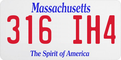 MA license plate 316IH4
