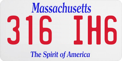 MA license plate 316IH6