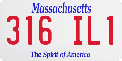 MA license plate 316IL1