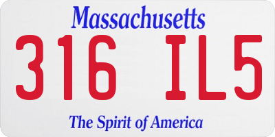 MA license plate 316IL5