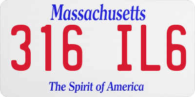 MA license plate 316IL6