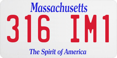 MA license plate 316IM1