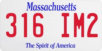 MA license plate 316IM2