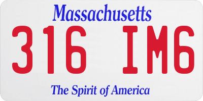 MA license plate 316IM6